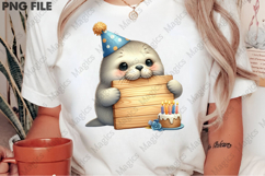 Cute Seal Birthday Sublimation, Birthday Sublimation Design Product Image 2