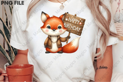 Happy Birthday Fox Design, Birthday Sublimation Design Product Image 2