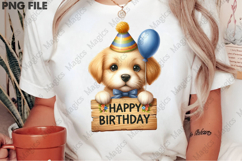 Happy Birthday Puppy Graphic, Birthday Sublimation Design Product Image 2
