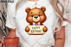 Cute Teddy Bear Sublimation, Birthday Sublimation Design Product Image 2