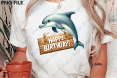 Adorable Dolphin Birthday PNG Product Image 2