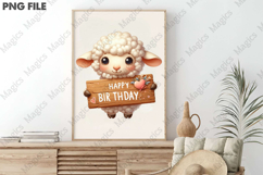 Adorable Lamb Birthday PNG Sublimation Product Image 2