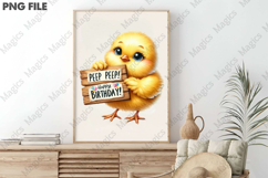Baby Chick Birthday Clipart Sublimation Product Image 3
