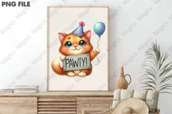 Cat Party Time Sublimation, Birthday Sublimation Design Product Image 3