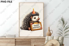 Hedgehog Birthday Sublimation, Birthday Sublimation Design Product Image 3