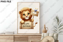 Lion Birthday Party Design, Birthday Sublimation Design Product Image 3