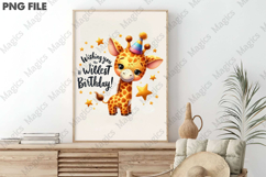 Cute Giraffe Birthday Sublimation, Birthday Sublimation Png Product Image 3