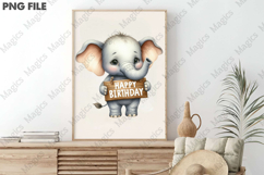 Happy Birthday Elephant Sublimation, Birthday Sublimation Product Image 3