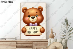 Cute Teddy Bear Sublimation, Birthday Sublimation Design Product Image 3