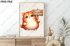 Cute Cat Birthday Sublimation, Birthday Sublimation Design Product Image 3