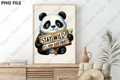 Cute Panda Birthday Sublimation, Birthday Sublimation Design Product Image 3