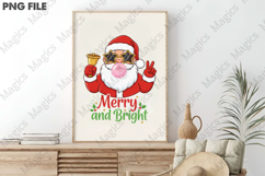 Retro Santa Blowing Bubble PNG Product Image 3