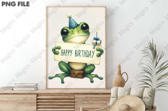 Cute Frog Birthday Sublimation, Birthday Sublimation Design Product Image 3