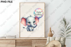 Cute Elephant Birthday Design, Birthday Sublimation Design Product Image 3