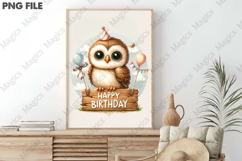Birthday Owl Hoot PNG, Birthday Sublimation Design Product Image 3