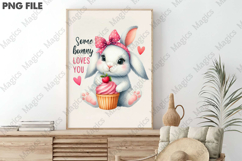 Pink Bow Bunny Sublimation, Birthday Sublimation Design Product Image 3