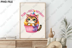 Purr-fect Birthday Kitten Design, Birthday Sublimation Desig Product Image 3