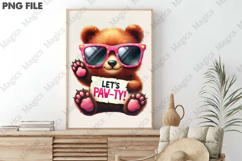 Party Bear Sublimation Art, Birthday Sublimation Design Product Image 3