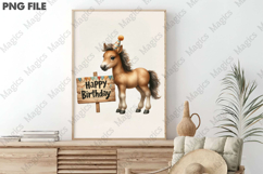 Little Horse Birthday PNG, Birthday Sublimation Design Product Image 3