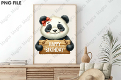 Happy Birthday Panda PNG, Birthday Sublimation Design Product Image 3