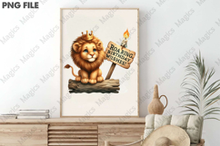 Lion Birthday T-Shirt Art, Birthday Sublimation Design Product Image 3