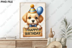 Happy Birthday Puppy Graphic, Birthday Sublimation Design Product Image 3