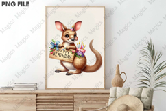 Happy Birthday Kangaroo PNG, Birthday Sublimation Design Product Image 3
