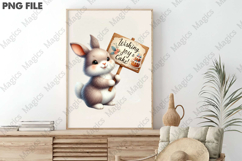 Bunny Joy &amp; Cake Clipart, Birthday Sublimation Design Product Image 3