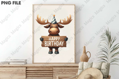 Cute Moose B-Day Sublimation, Birthday Sublimation Design Product Image 3