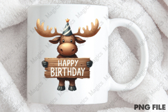 Cute Moose B-Day Sublimation, Birthday Sublimation Design Product Image 4