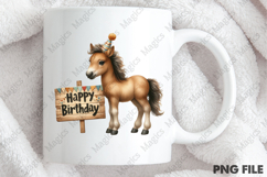 Little Horse Birthday PNG, Birthday Sublimation Design Product Image 4