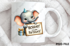 Elephant Birthday Gift Clipart, Birthday Sublimation Design Product Image 4