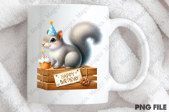 Birthday Squirrel Cute PNG, Birthday Sublimation Design Product Image 4