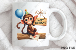Birthday Monkey Graphic, Birthday Sublimation Design Product Image 4