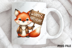 Happy Birthday Fox Design, Birthday Sublimation Design Product Image 4