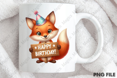 Adorable Fox Birthday Art Sublimation Product Image 4