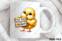 Baby Chick Birthday Clipart Sublimation Product Image 4