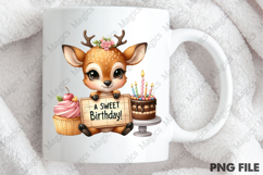 Sweet Deer Birthday Design, Birthday Sublimation Design Product Image 4
