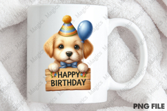 Happy Birthday Puppy Graphic, Birthday Sublimation Design Product Image 4