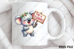 Cute Koala Party Sublimation, Birthday Sublimation Design Product Image 4