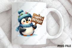 Happy Birthday Penguin Design, Birthday Sublimation Design Product Image 4