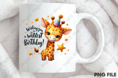 Cute Giraffe Birthday Sublimation, Birthday Sublimation Png Product Image 4