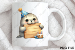 Cute Seal Birthday Sublimation, Birthday Sublimation Design Product Image 4