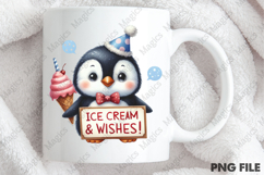 Cute Penguin B-day Sublimation, Birthday Sublimation Design Product Image 4