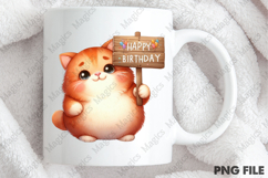Cute Cat Birthday Sublimation, Birthday Sublimation Design Product Image 4