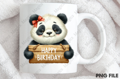 Happy Birthday Panda PNG, Birthday Sublimation Design Product Image 4