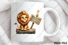 Lion Birthday T-Shirt Art, Birthday Sublimation Design Product Image 4