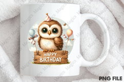 Birthday Owl Hoot PNG, Birthday Sublimation Design Product Image 4