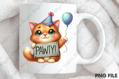 Cat Party Time Sublimation, Birthday Sublimation Design Product Image 4