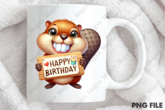 Adorable Beaver Birthday PNG Product Image 4